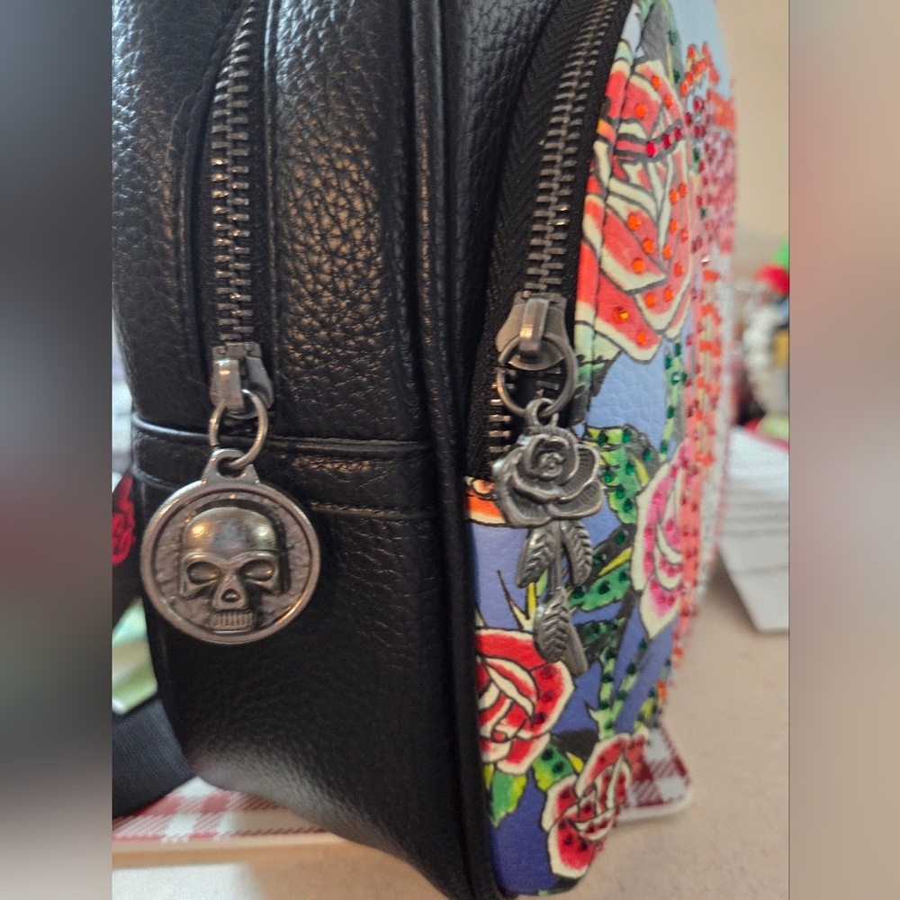 Ed Hardy Vibrant Black and Multicolor Backpack - Picture 6 of 6